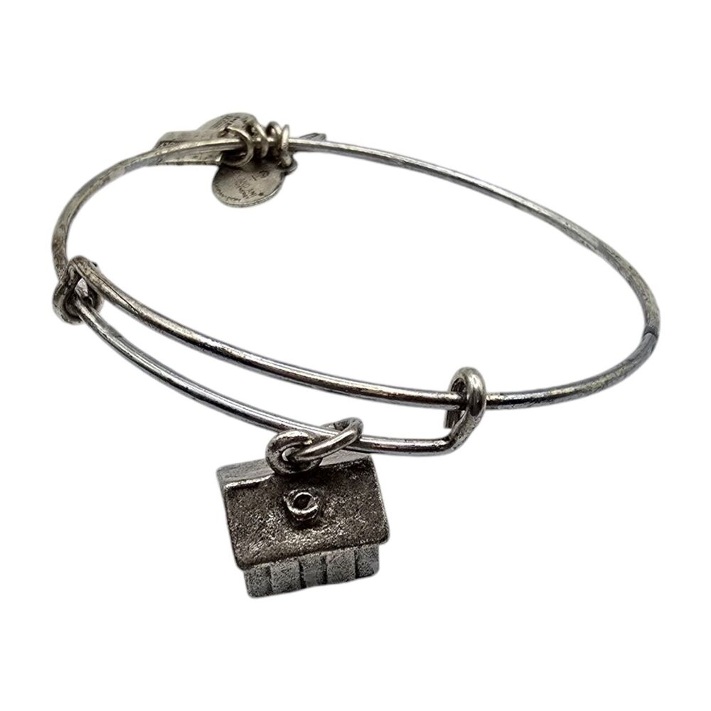 Vintage Bracelet Alex and Ani Monopoly House Charm 7" Matte Silver Please Read - Picture 2 of 5